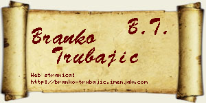 Branko Trubajić vizit kartica